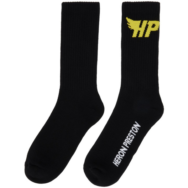  헤론 프레스톤 Heron Preston Black & Yellow HP Fly Socks 232967M220005