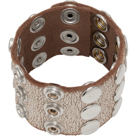 VAQUERA White & Tan Snap Leather Bracelet 232999M142000