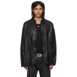 디젤 Diesel Black L-Mart-A Leather Jacket 241001M181002