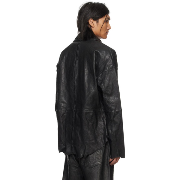 디젤 디젤 Diesel Black L-Mart-A Leather Jacket 241001M181002