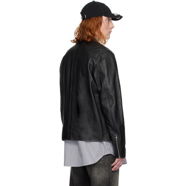 디젤 디젤 Diesel Black L-Metalo Leather Jacket 241001M181006