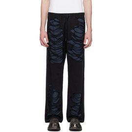 디젤 Diesel Blue & Black Distressed Jeans 241001M186025