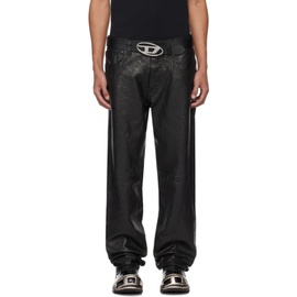 디젤 Diesel Black P-Macs-LTH Leather Pants 241001M189000
