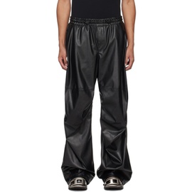 디젤 Diesel Black P-Marty-LTH Faux-Leather Trousers 241001M191002