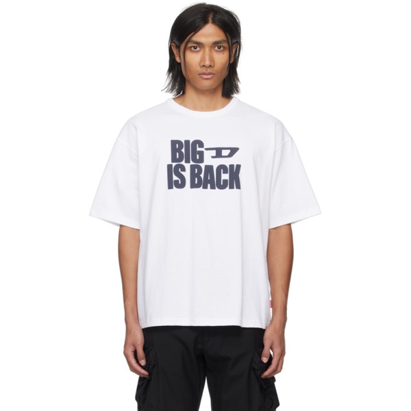 디젤 디젤 Diesel White T-Boxt-Back T-Shirt 241001M213021