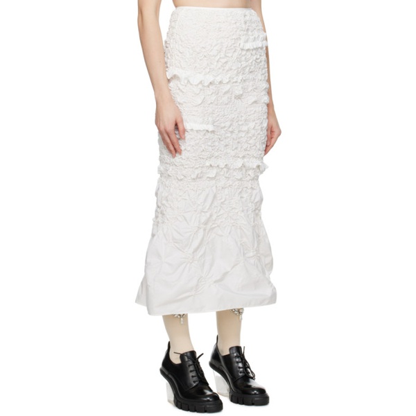  세실리에 반센 Cecilie Bahnsen White Venus Midi Skirt 241002F092002