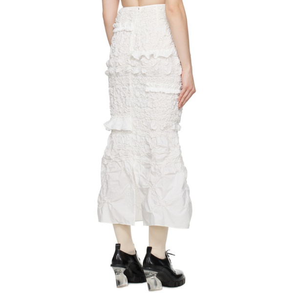  세실리에 반센 Cecilie Bahnsen White Venus Midi Skirt 241002F092002