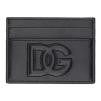 Dolce&Gabbana Black Calfskin DG Logo Card Holder 241003F040002