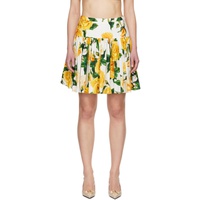 Dolce&Gabbana White & Yellow Floral Miniskirt 241003F090005