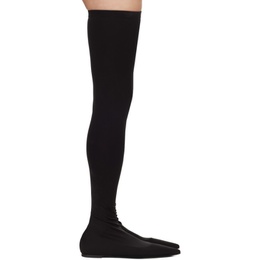 Dolce&Gabbana Black Stretch Jersey Thigh-High Boots 241003F115000