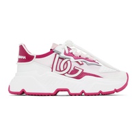 Dolce&Gabbana Pink & White Mixed-Materials Daymaster Sneakers 241003F128012