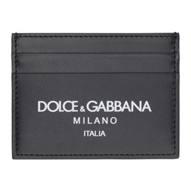 Dolce&Gabbana Black Calfskin Logo Card Holder 241003M163000