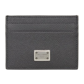 Dolce&Gabbana Gray Dauphine Calfskin Card Holder 241003M163010
