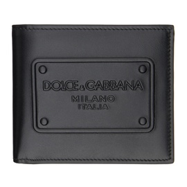Dolce&Gabbana Black Calfskin Raised Logo Wallet 241003M164006