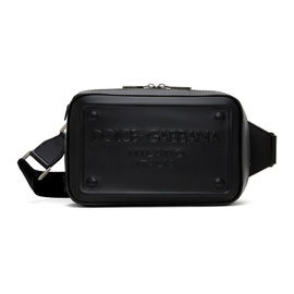 Dolce&Gabbana Black Raised Logo Belt Bag 241003M170003