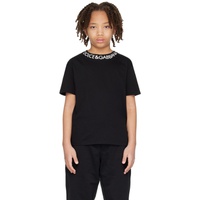 Dolce&Gabbana Kids Black Printed T-Shirt 241003M703018