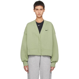 Nike Green Over-Oversized Cardigan 241011F095001