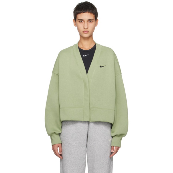나이키 Nike Green Over-Oversized Cardigan 241011F095001