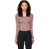 Nike Pink Scoop Back Long Sleeve T-Shirt 241011F110011