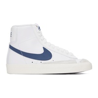 Nike White & Blue Blazer Mid 77 Sneakers 241011F127003