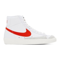 Nike White & Red Blazer Mid 77 Sneakers 241011F127004