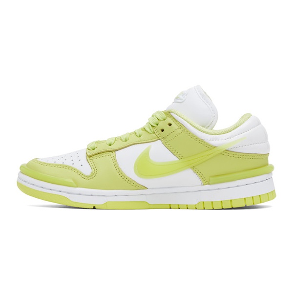 나이키 Nike Green & White Dunk Low Twist Sneakers 241011F128008