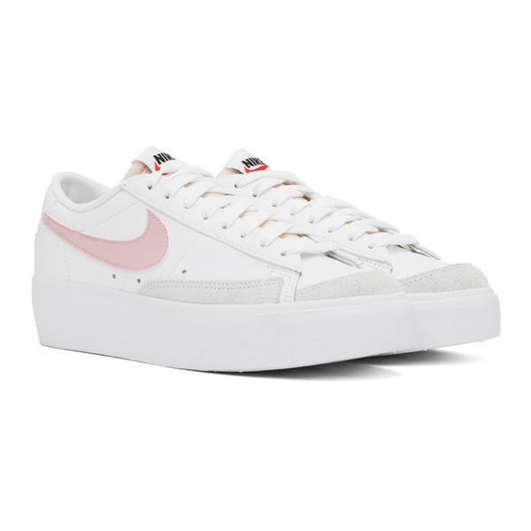 나이키 Nike White & Pink Blazer Low Platform Sneakers 241011F128038