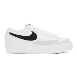 Nike White & Black Blazer Low Platform Sneakers 241011F128039
