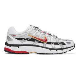 Nike White & Silver P-6000 Sneakers 241011F128059