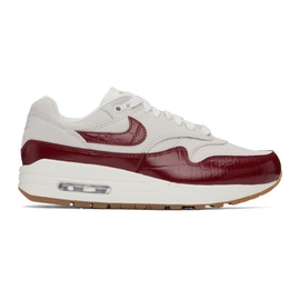 Nike White & Red Air Max 1 LX Sneakers 241011F128086