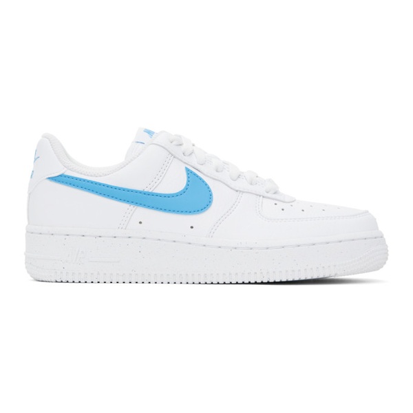 나이키 Nike White & Blue Air Force 1 07 Sneakers 241011F128110