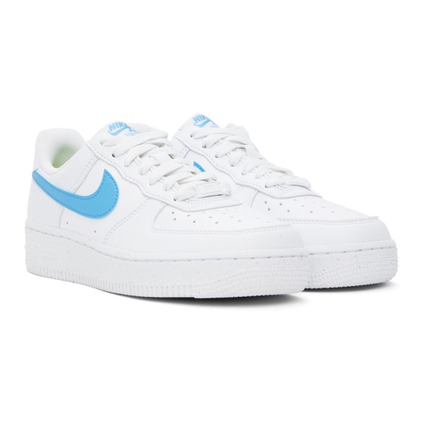 나이키 Nike White & Blue Air Force 1 07 Sneakers 241011F128110