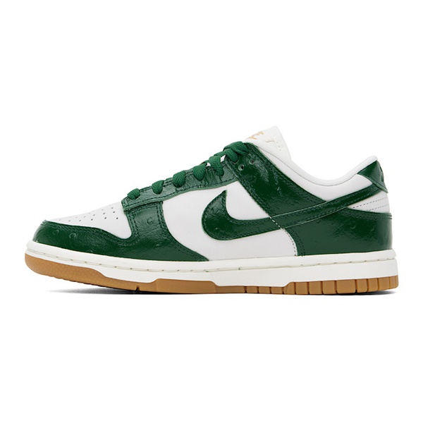 나이키 Nike White & Green Dunk Low Sneakers 241011F128131