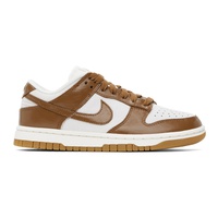 Nike White & Brown Dunk Low Sneakers 241011F128132