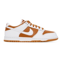 Nike Orange & White Dunk Low Sneakers 241011F128167