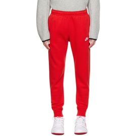 Nike Red Embroidered Sweatpants 241011M190023
