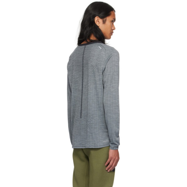 나이키 Nike Gray TechKnit Long Sleeve T-Shirt 241011M213014
