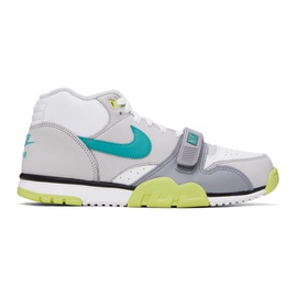 Nike Gray & White Air Trainer 1 Sneakers 241011M236002