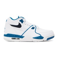 Nike White & Blue Air Flight 89 Sneakers 241011M236017