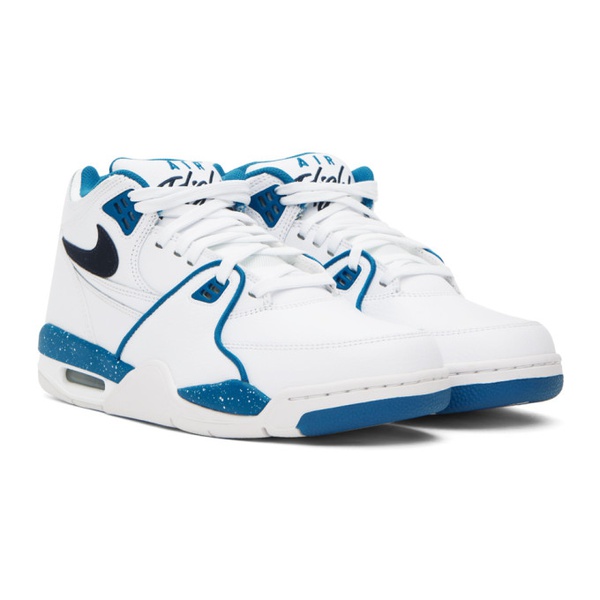 나이키 Nike White & Blue Air Flight 89 Sneakers 241011M236017