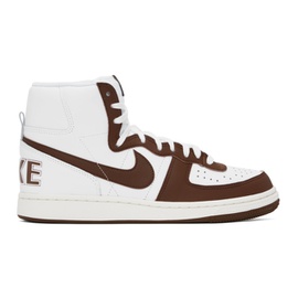 Nike White & Brown Terminator High Sneakers 241011M236025