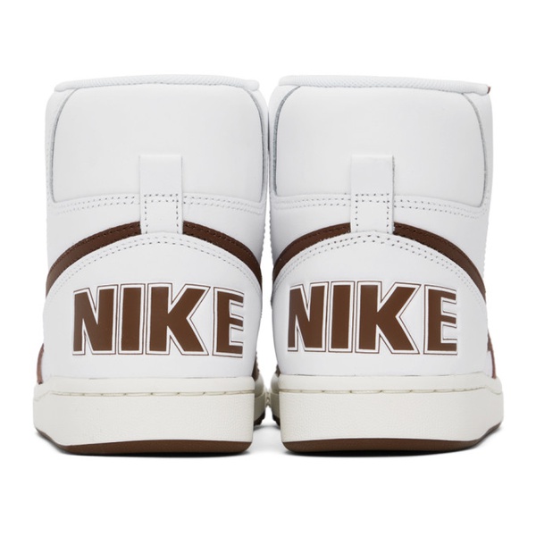 나이키 Nike White & Brown Terminator High Sneakers 241011M236025