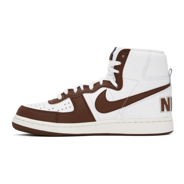 나이키 Nike White & Brown Terminator High Sneakers 241011M236025