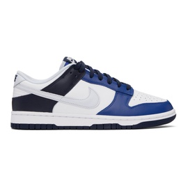 Nike White & Blue Dunk Low Sneakers 241011M237007