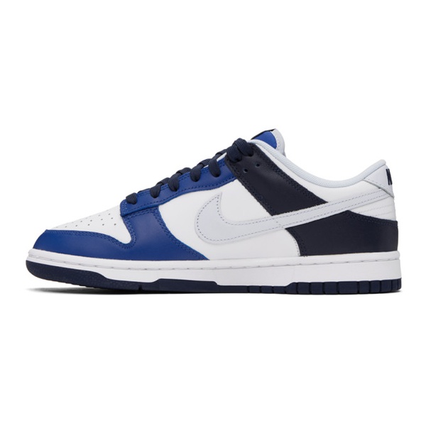 나이키 Nike White & Blue Dunk Low Sneakers 241011M237007