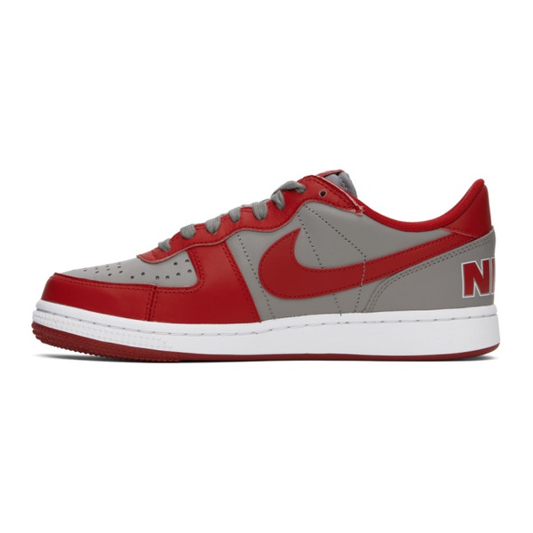 나이키 Nike Gray & Red Terminator Low Sneakers 241011M237092