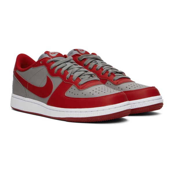 나이키 Nike Gray & Red Terminator Low Sneakers 241011M237092