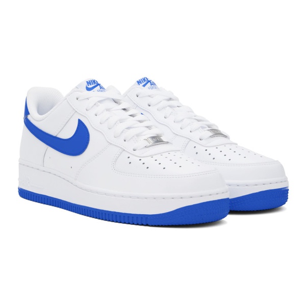 나이키 Nike White & Blue Air Force 1 07 Sneakers 241011M237117