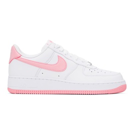 Nike White & Pink Air Force 1 07 Sneakers 241011M237119