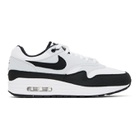 Nike White & Black Air Max 1 Sneakers 241011...